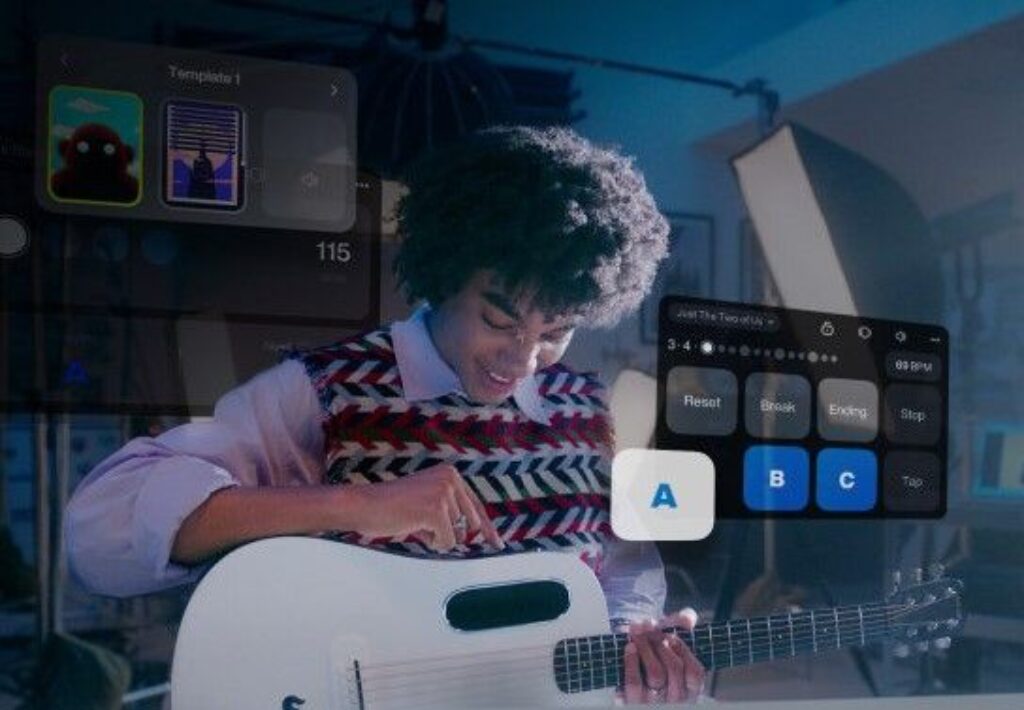 Présentation d'un guitariste en phase d'apprentissage avec la LAVA ME PLAY