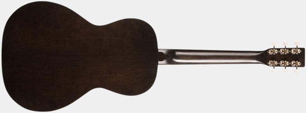 Présentation du dos de la guitare électro-acoustique Art & Lutherie Roadhouse Faded Black A/E 