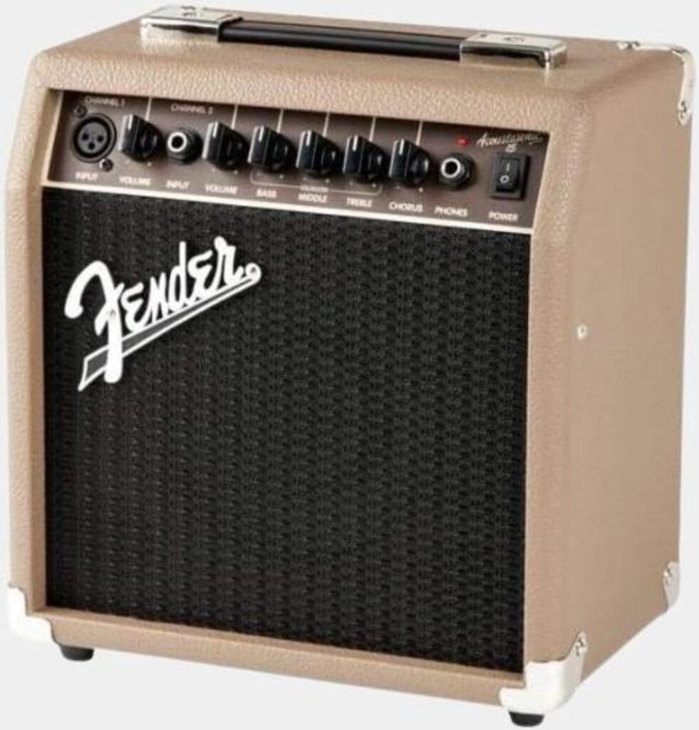 Présentation d'une idée cadeau pour guitariste pour amplifier une guitare acoustique Fender Acoustasonic 15