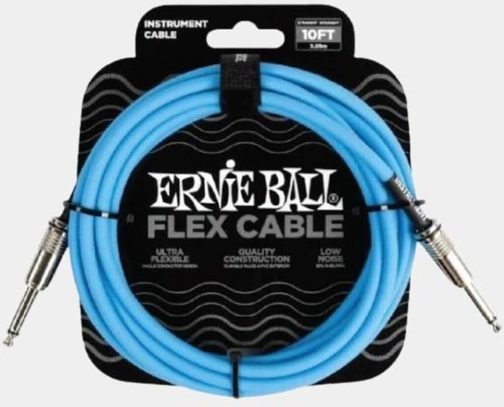 Présentation en détail du câble jack Ernie Ball Flex Cable 10ft Blue