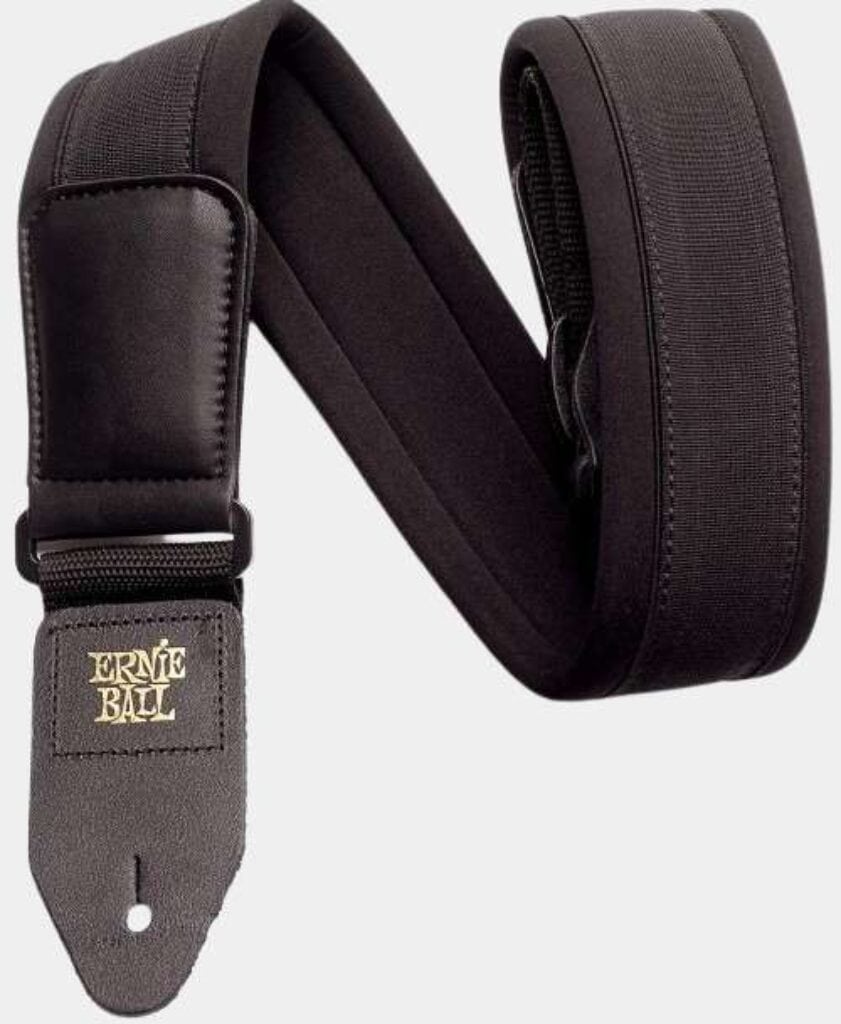Idée cadeau pour guitariste sangle de guitare Ernie Ball Sangle Noire Confort Néoprène Rembourrée