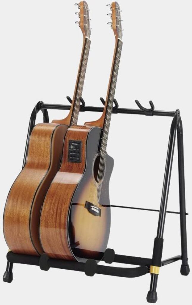 Présentation du stand de rangement pour 3 guitares HERCULES