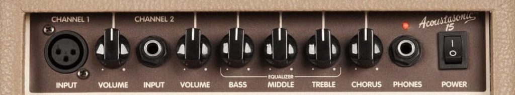 Réglages ampli guitare acoustique Fender Acoustasonic 15