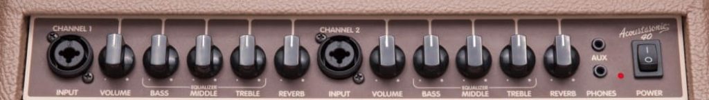Réglages ampli guitare acoustique Fender Acoustasonic 40