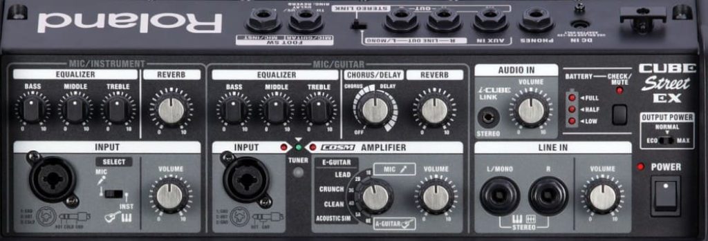 Réglage ampli guitare acoustique Roland Cube Street EX
