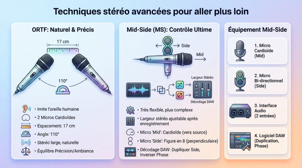 Placement de microphones pour l'enregistrement stéréo d'une guitare acoustique
