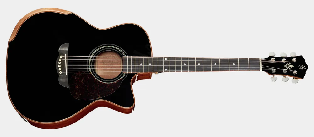 Présentation de face de la guitare électro-acoustique Harley Benton CLG-650SM-CE