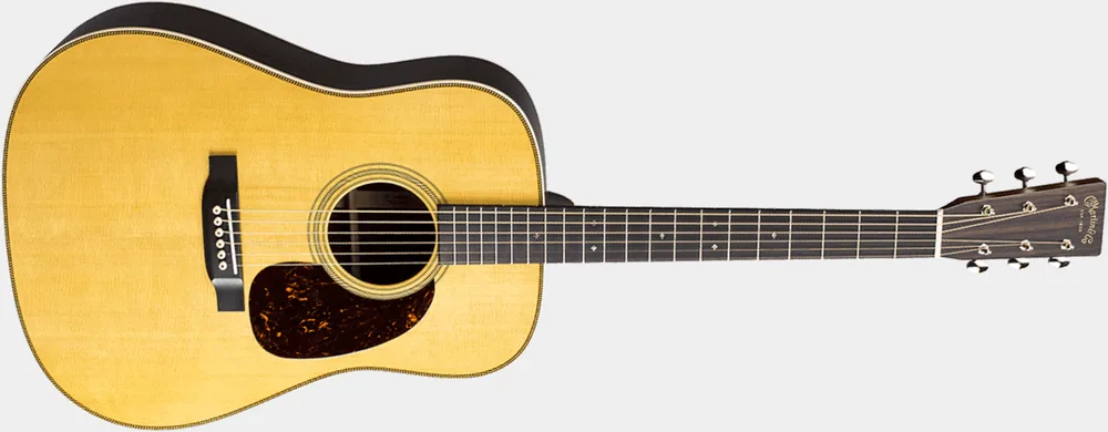 Présentation de face de la guitare électro-acoustique Martin HD28